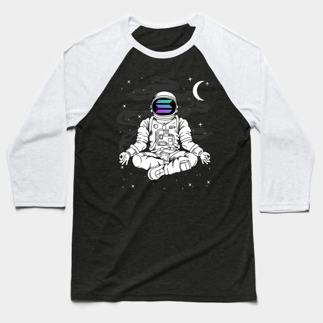 Astronaut Yoga Solana SOL Coin To The Moon Crypto Token Cryptocurrency Blockchain Wallet Birthday Gift For Men Women Kids Baseball T-Shirt by Thingking About
